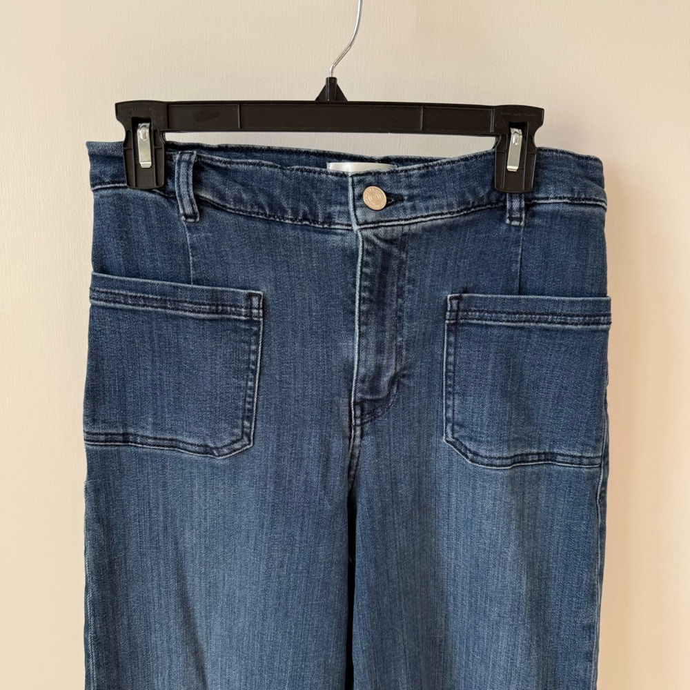 Frame Le Slim Palazzo Bardot Pocket Jeans in Thunderstorm - Picture 7 of 14
